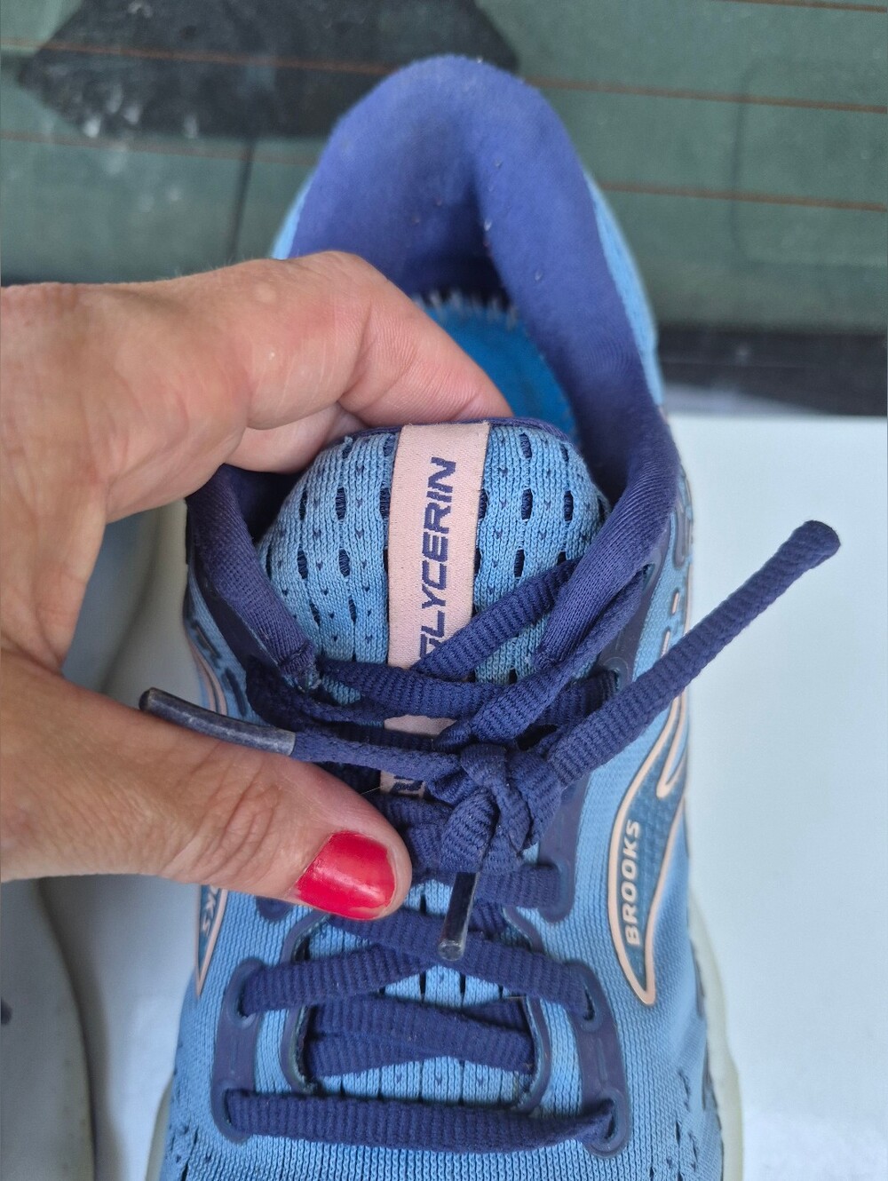 Brooks Women's Light Blue and Purple Glycerin Running Shoe - Picture 8 of 11